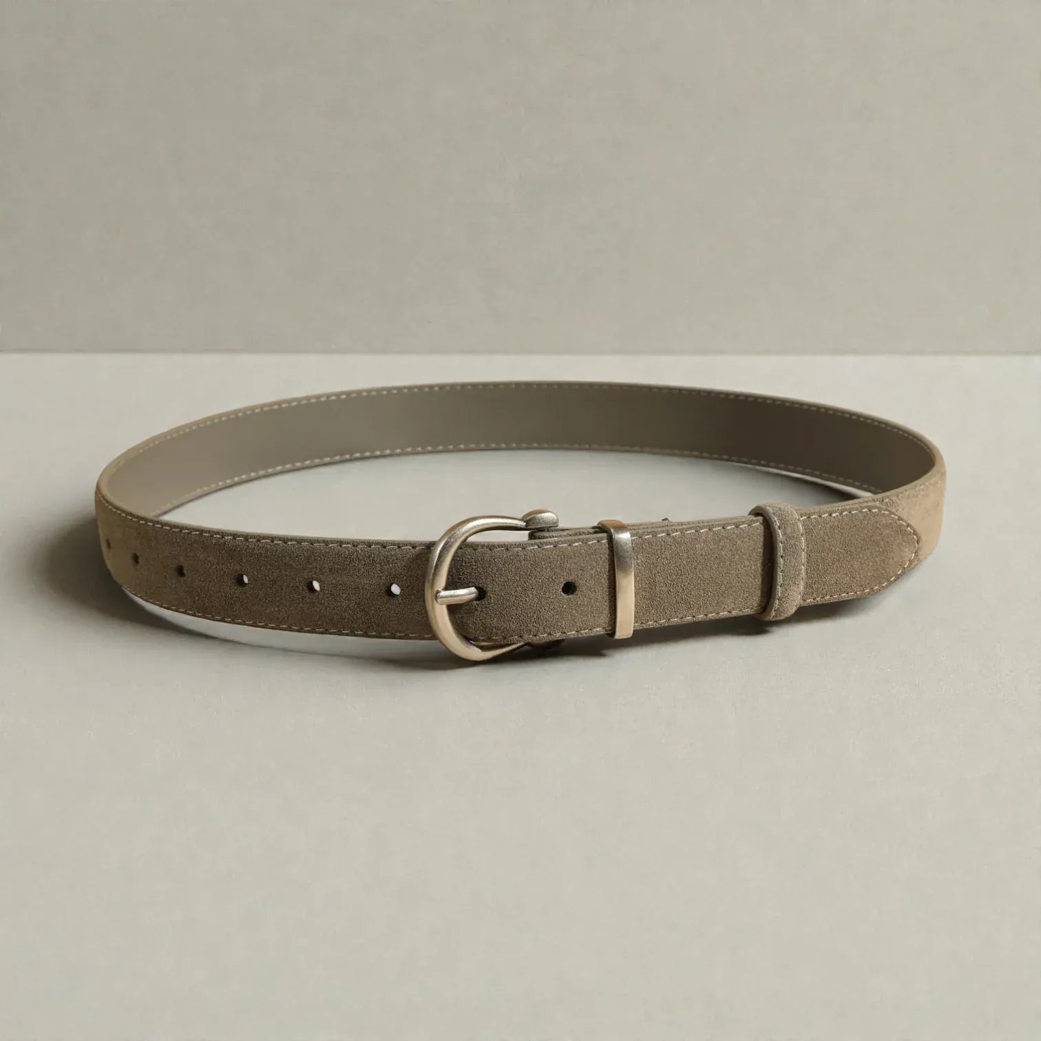 Maison de la Ceinture Gris / 100cm Ceinture en cuir suédé femme – Elvanna