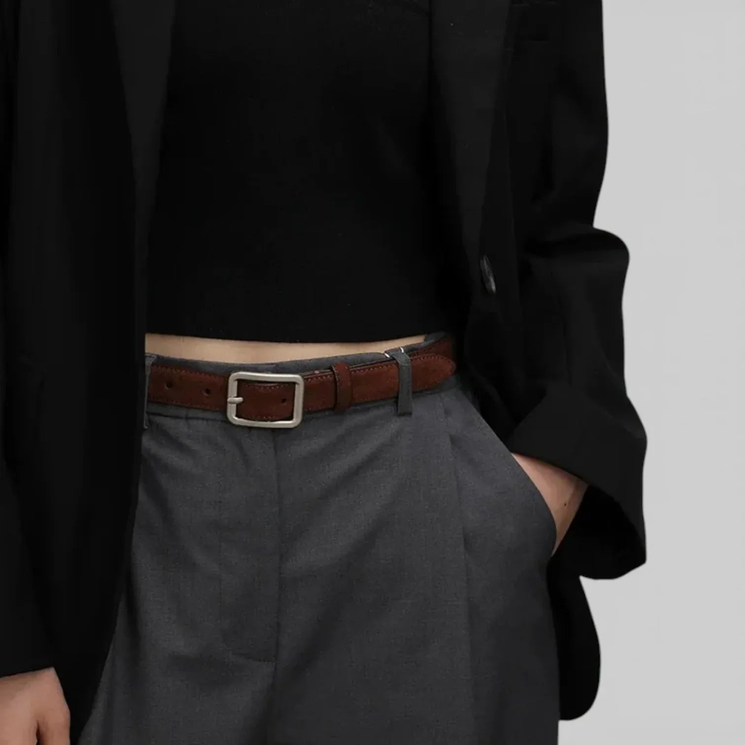 Maison de la Ceinture Ceinture en cuir suédé femme – Sorelia