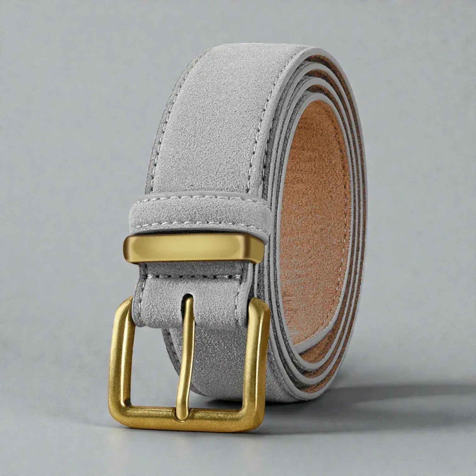 Maison de la Ceinture Gris clair / 100cm Ceinture en cuir suédé femme – Velsa
