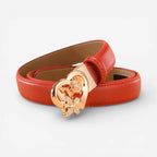 Ceinture femme cœur doré boucle automatique, modèle Rosélya