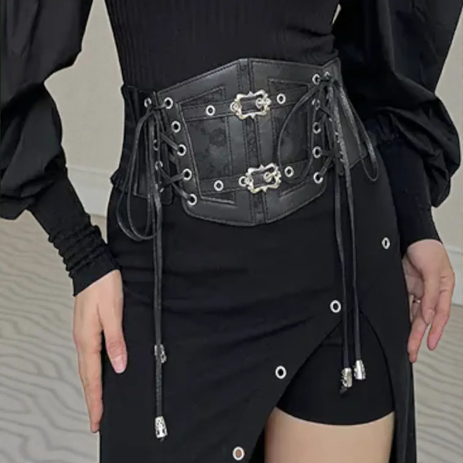 Maison de la Ceinture Noir / Taille unique Ceinture large femme - Noctelya