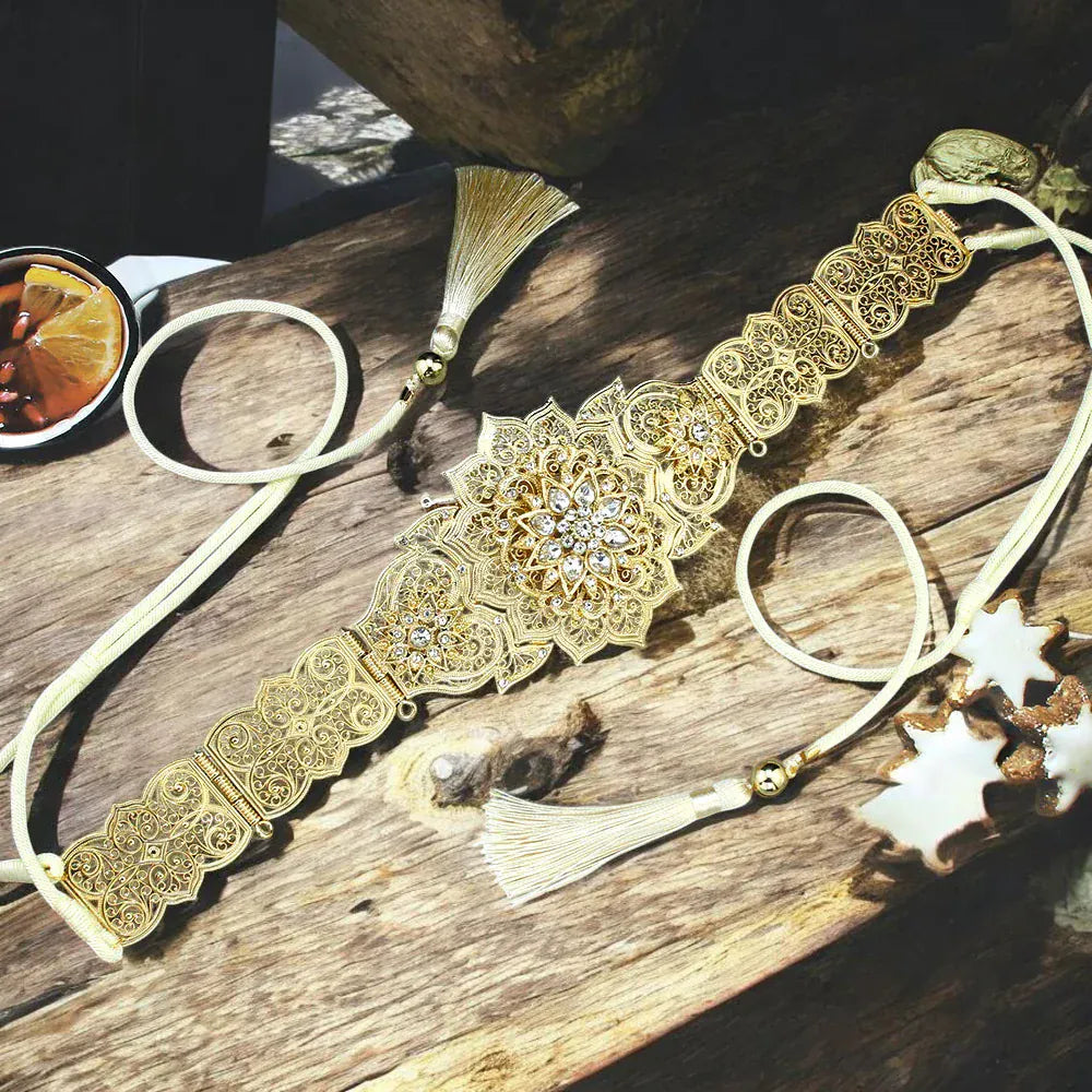 Maison de la Ceinture Blanc / Taille unique Ceinture marocaine femme - Zahira