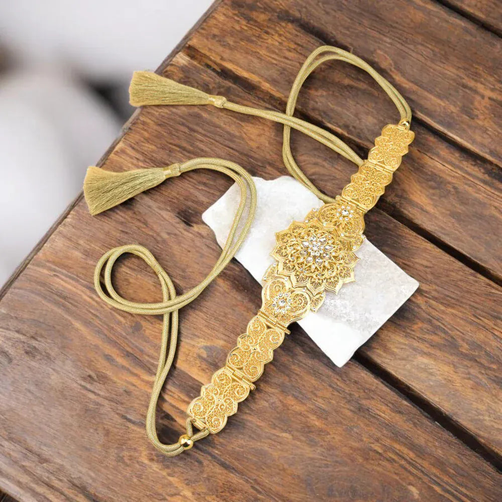 Maison de la Ceinture Doré / Taille unique Ceinture marocaine femme - Zahira