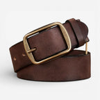 Ceinture marron homme avec boucle laiton vieilli, modèle Raviello