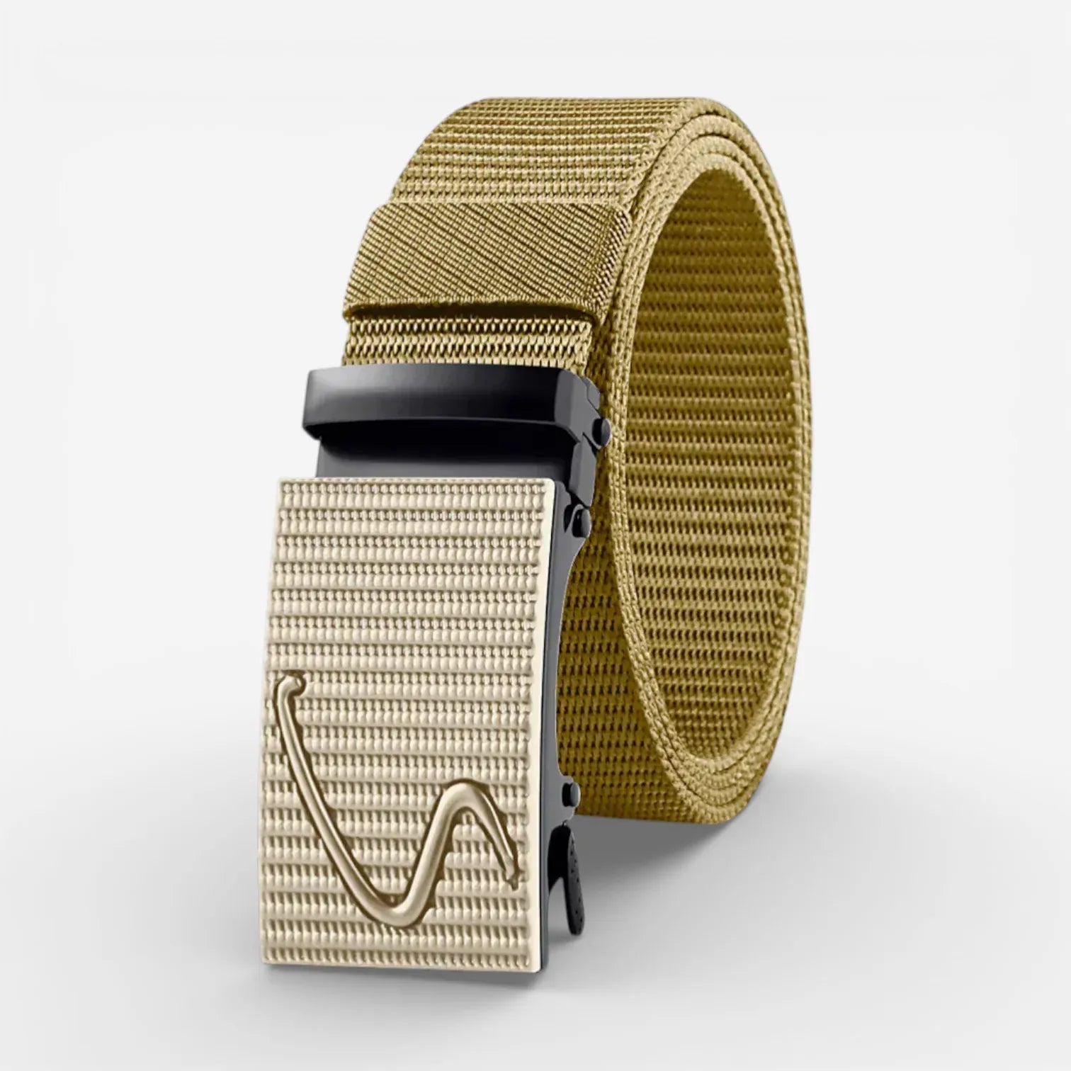 Maison de la Ceinture Beige / Pulse / 125cm Ceinture nylon automatique homme – Rivak