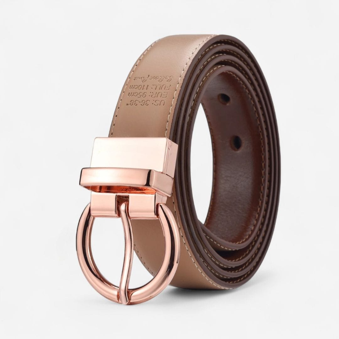 Maison de la Ceinture Beige Marron / Cuivre / 75cm Ceinture réversible femme – Alveyna