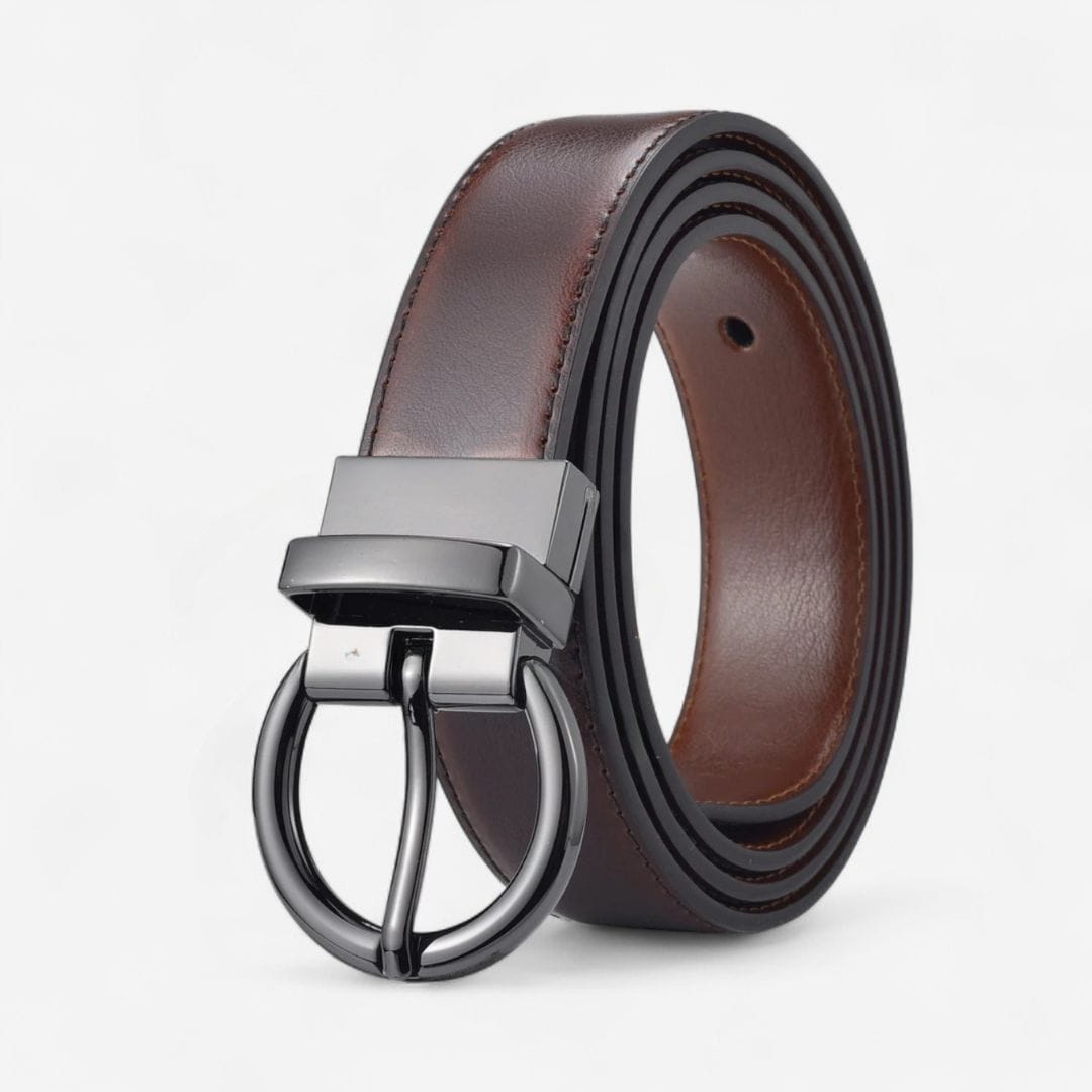 Maison de la Ceinture Café Marron / Argent / 75cm Ceinture réversible femme – Alveyna