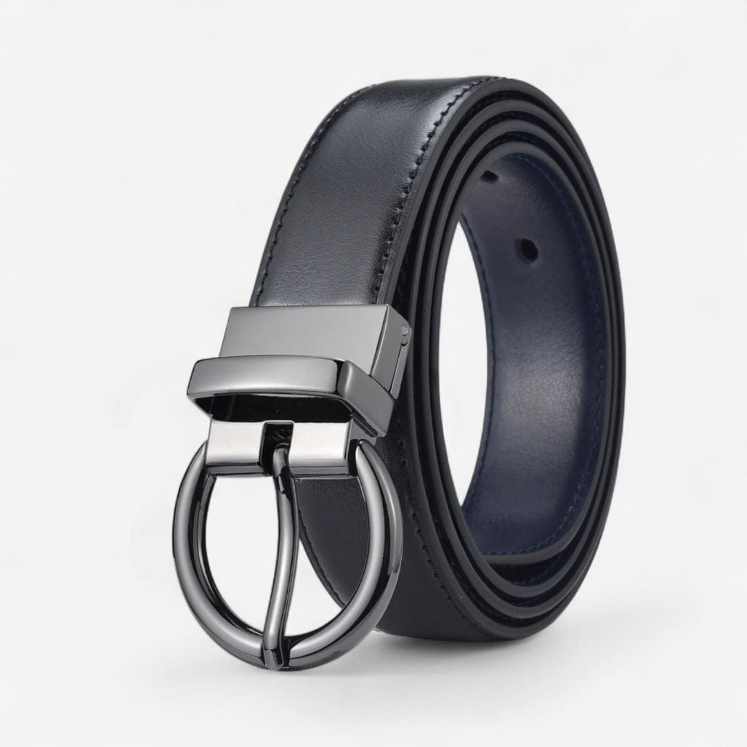 Maison de la Ceinture Noir Bleu / Argent / 75cm Ceinture réversible femme – Alveyna