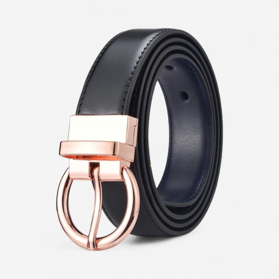 Maison de la Ceinture Noir Bleu / Cuivre / 75cm Ceinture réversible femme – Alveyna