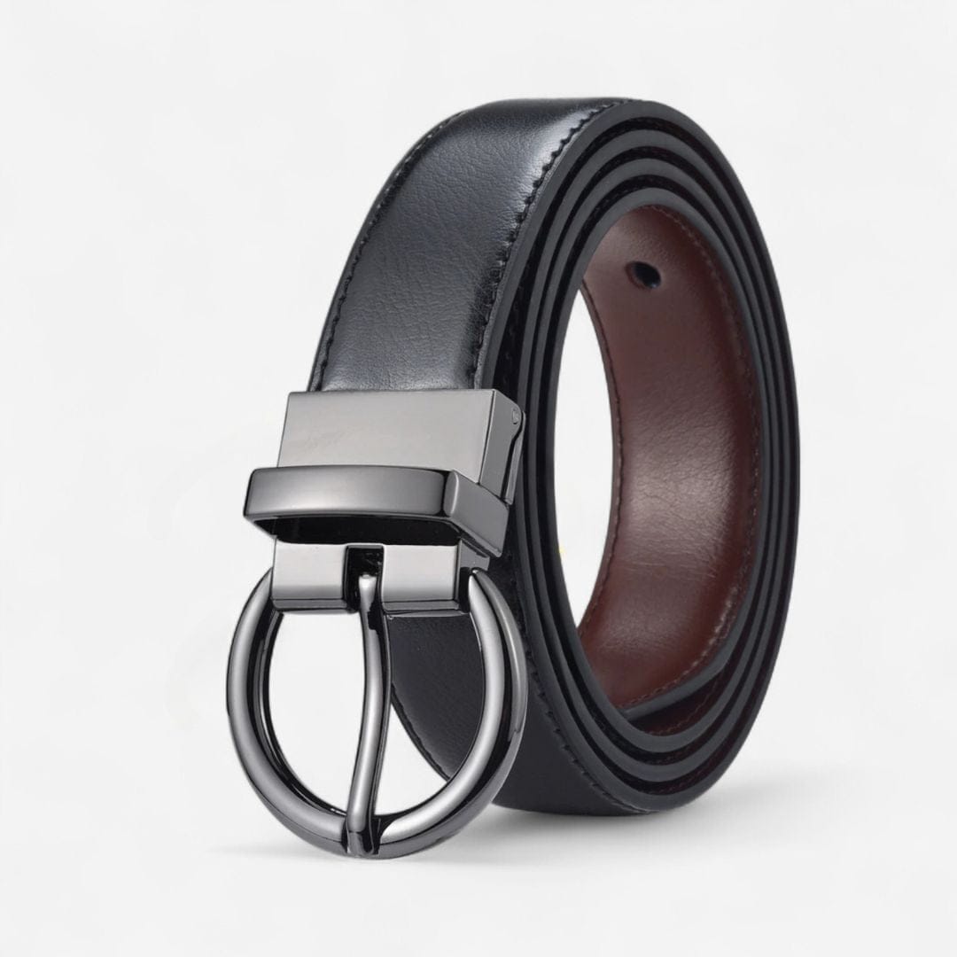 Maison de la Ceinture Noir Café / Argent / 75cm Ceinture réversible femme – Alveyna