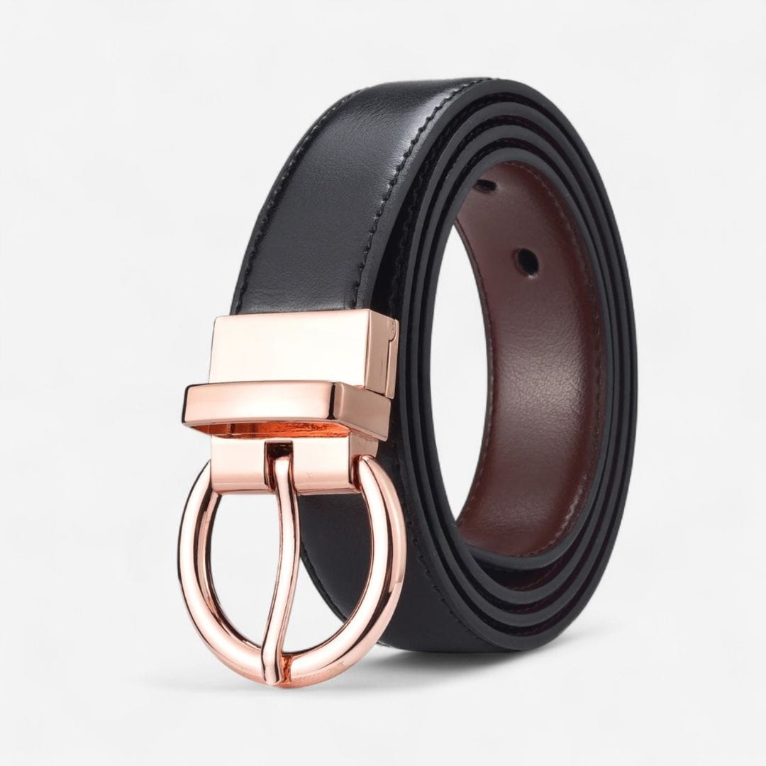 Maison de la Ceinture Noir Café / Cuivre / 75cm Ceinture réversible femme – Alveyna