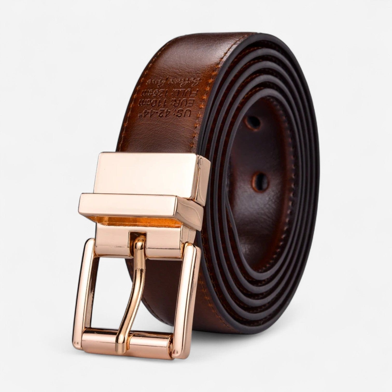 Maison de la Ceinture Marron Marron / OR / 90cm Ceinture réversible homme – Aldren