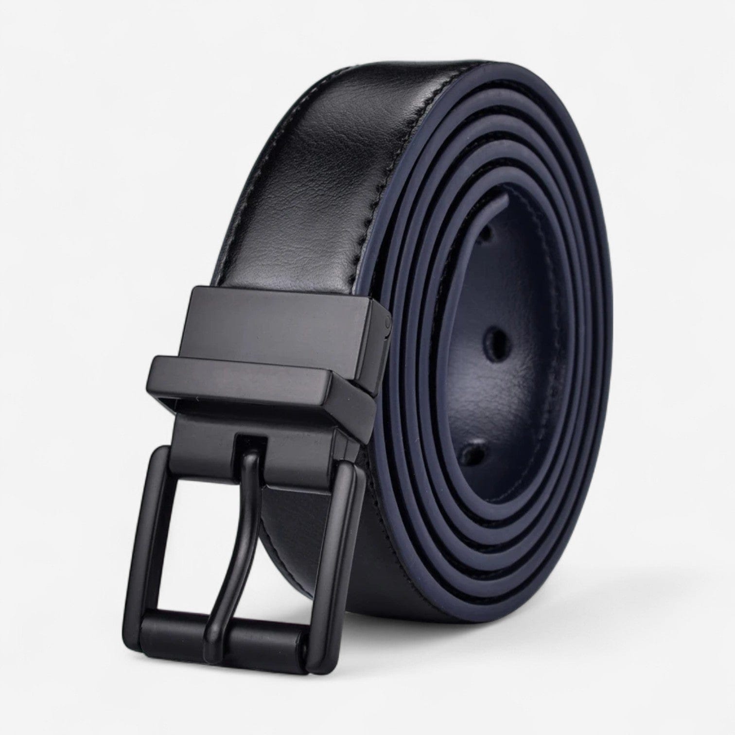 Maison de la Ceinture Noir Bleu marine / Noir / 90cm Ceinture réversible homme – Aldren