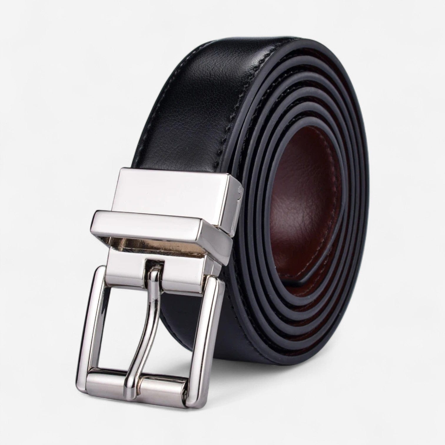 Maison de la Ceinture Noir Café / Argent / 90cm Ceinture réversible homme – Aldren