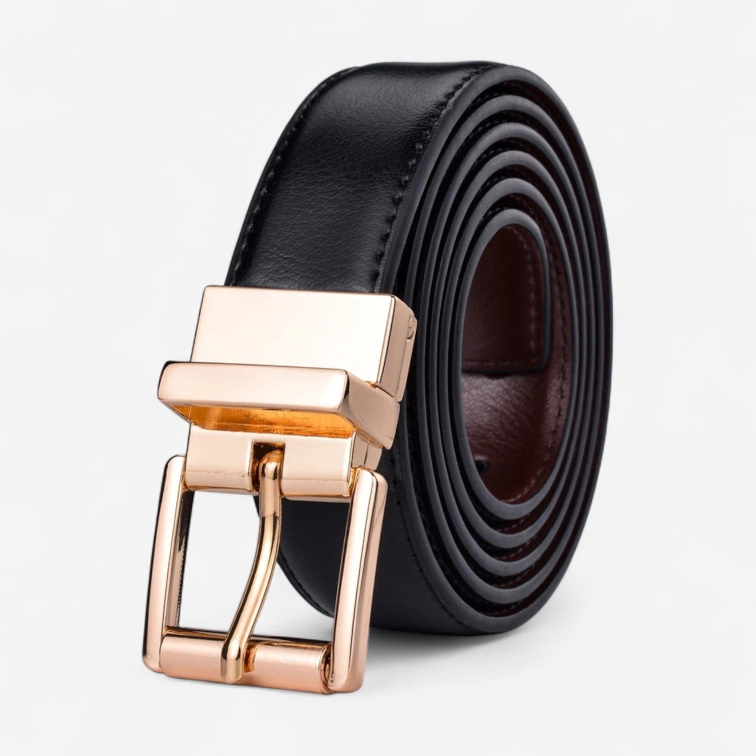 Maison de la Ceinture Noir Café / OR / 90cm Ceinture réversible homme – Aldren