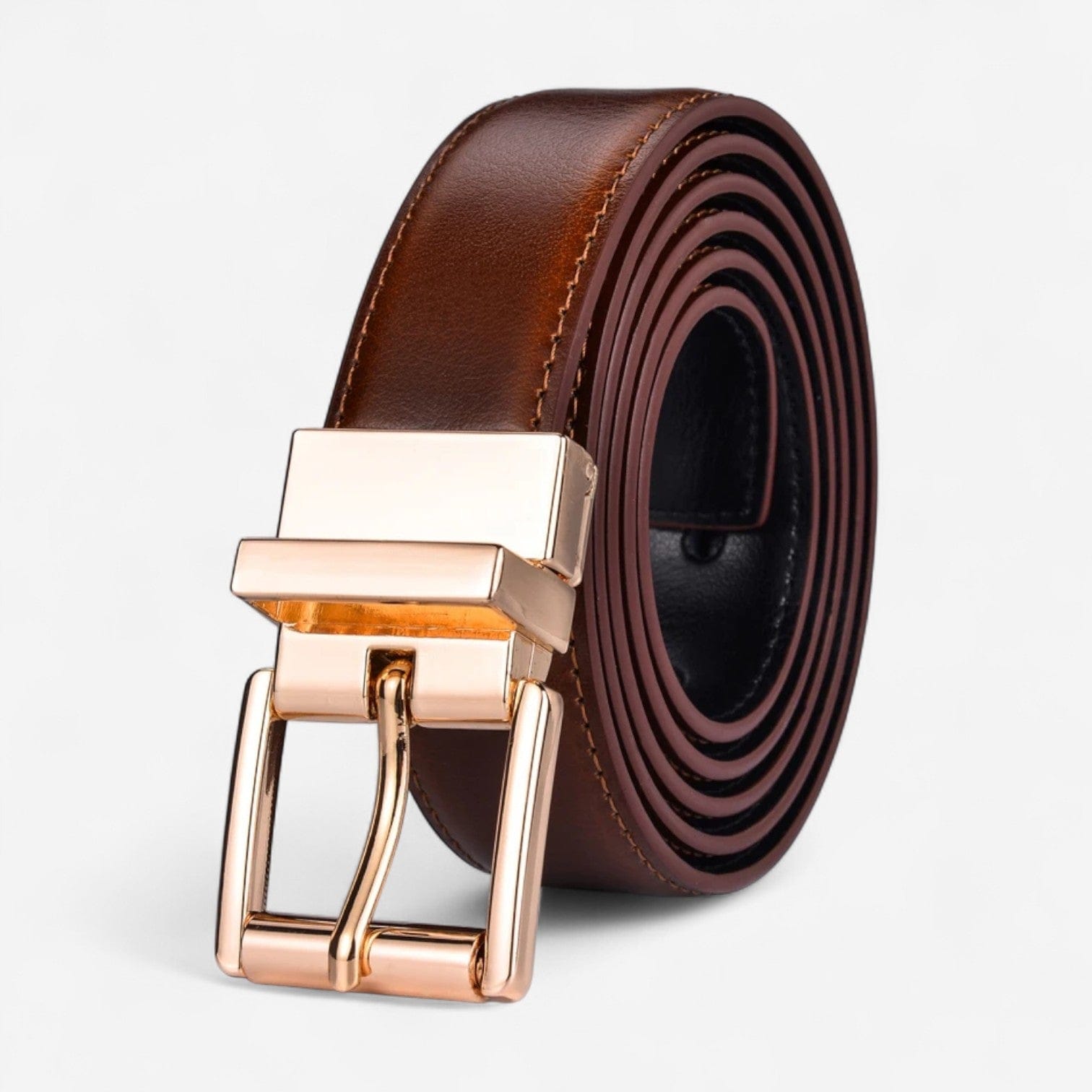 Maison de la Ceinture Noir Marron / OR / 90cm Ceinture réversible homme – Aldren