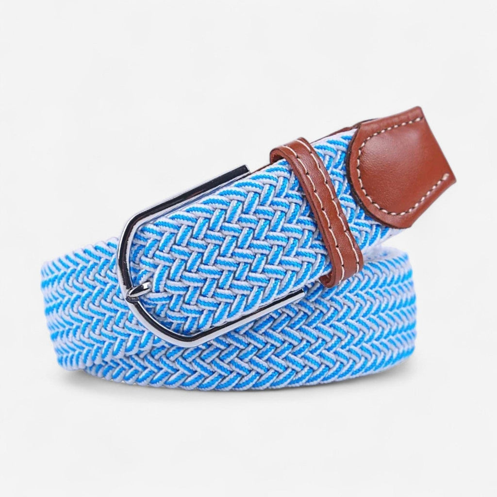 Maison de la Ceinture Ceinture tressée avec boucle argentée et finition cousue à la main, modèle Milo