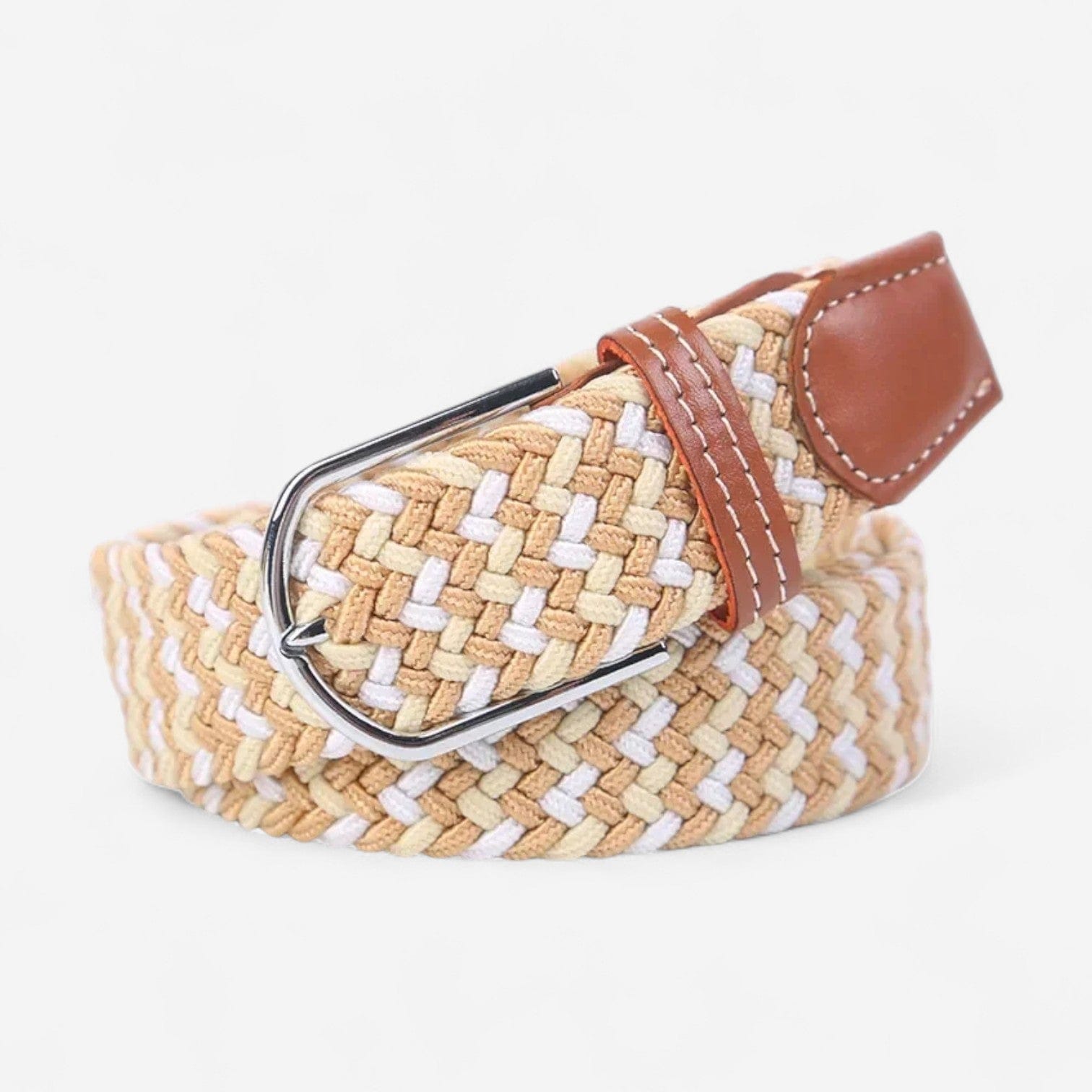 Maison de la Ceinture Ceinture tressée avec boucle argentée et finition cousue à la main, modèle Milo