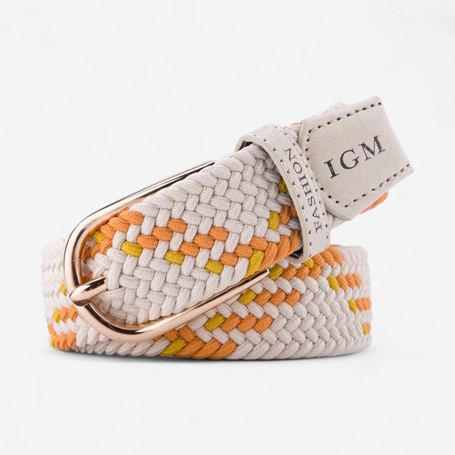 Maison de la Ceinture Beige - Orange / 90cm Ceinture Tressée - Livia