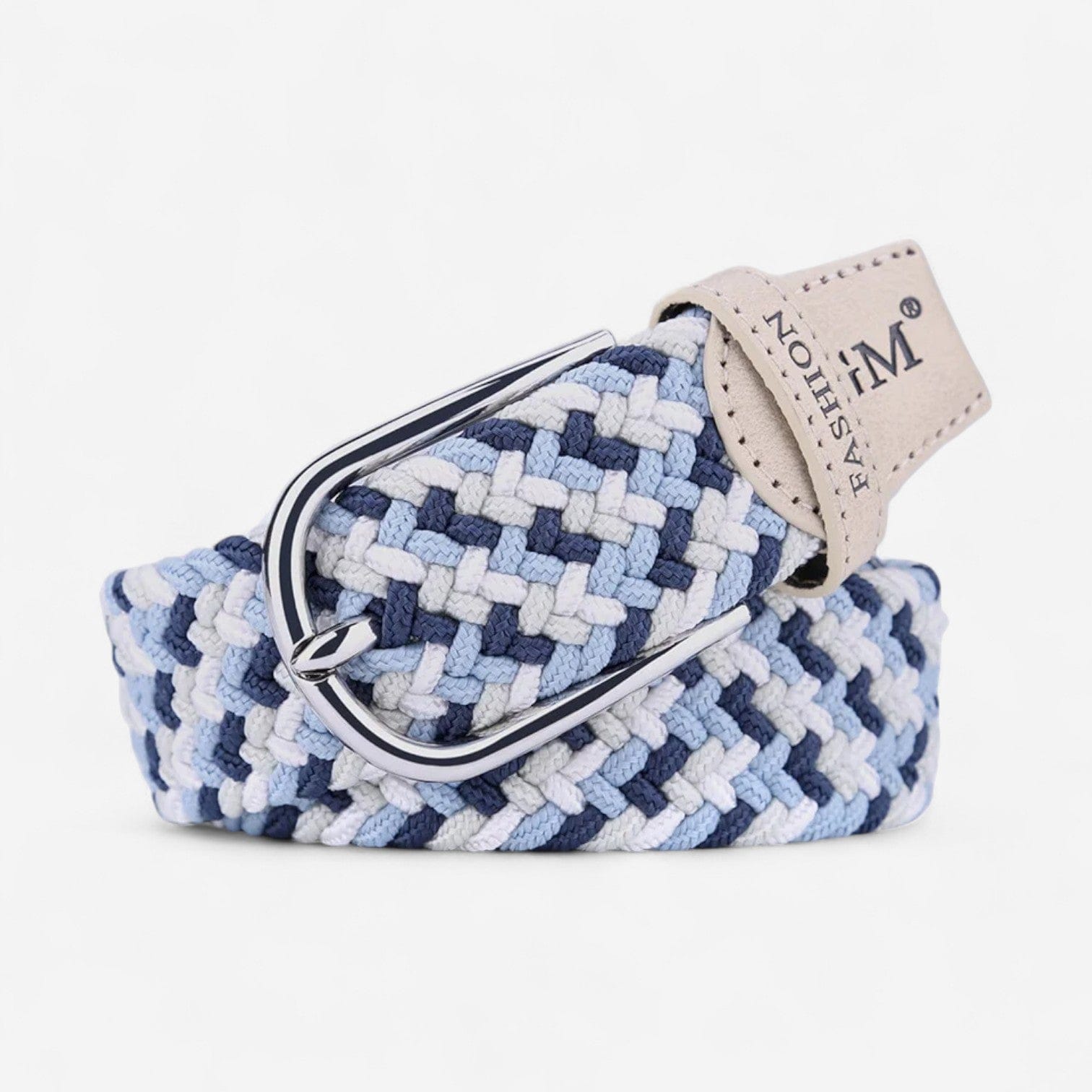 Maison de la Ceinture Bleu - Blanc / 90cm Ceinture Tressée - Livia