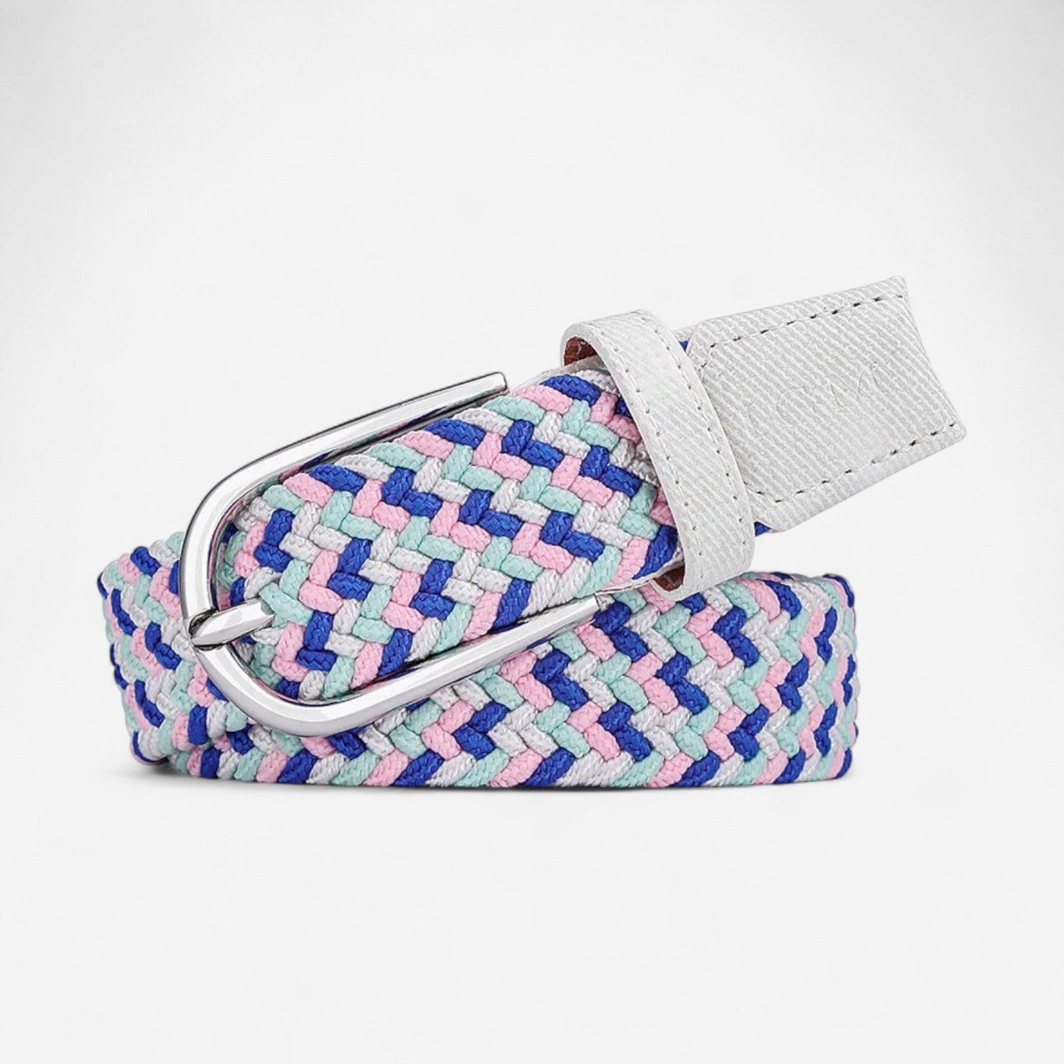 Maison de la Ceinture Bleu - Rose - Vert / 90cm Ceinture Tressée - Livia