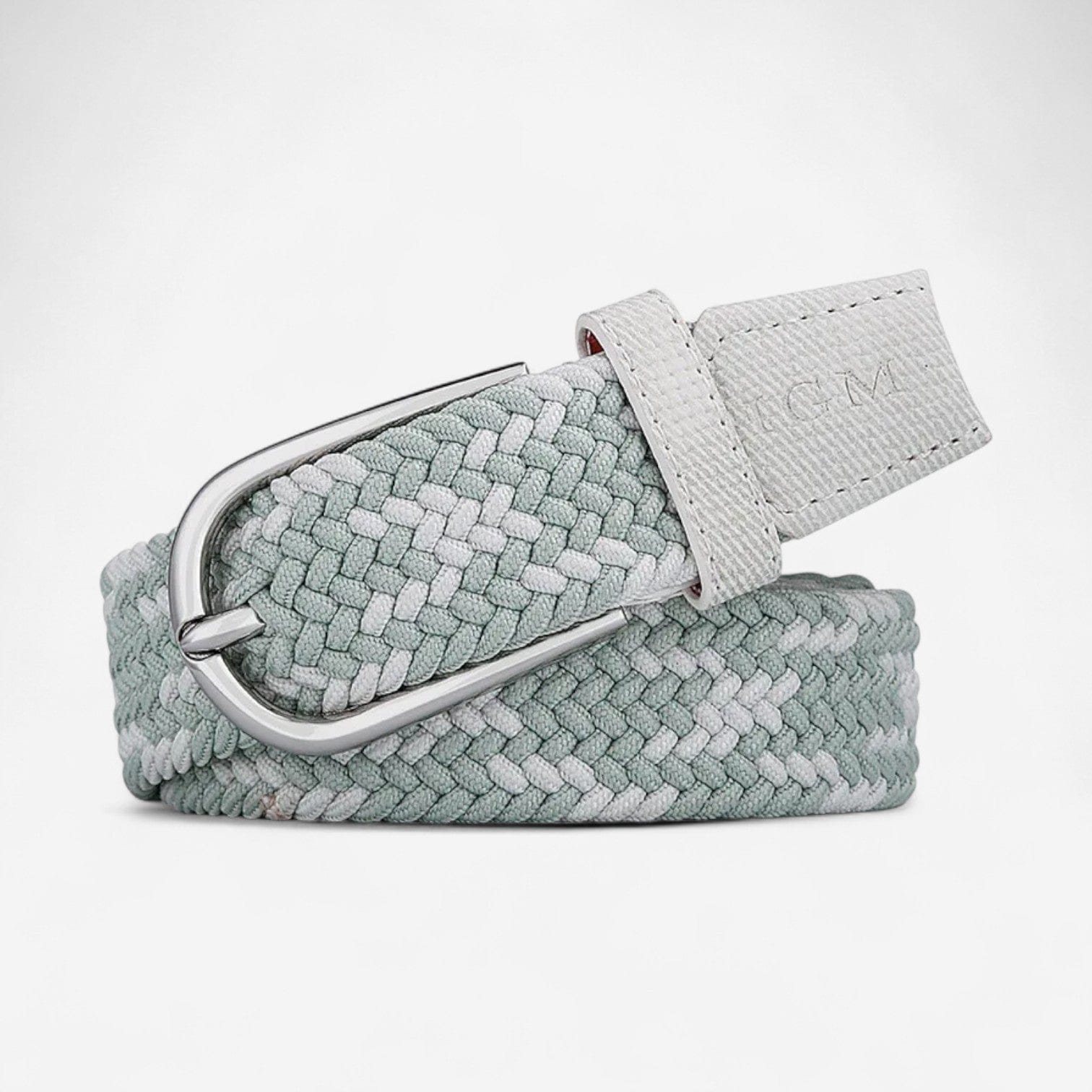 Maison de la Ceinture Vert - Blanc / 90cm Ceinture Tressée - Livia