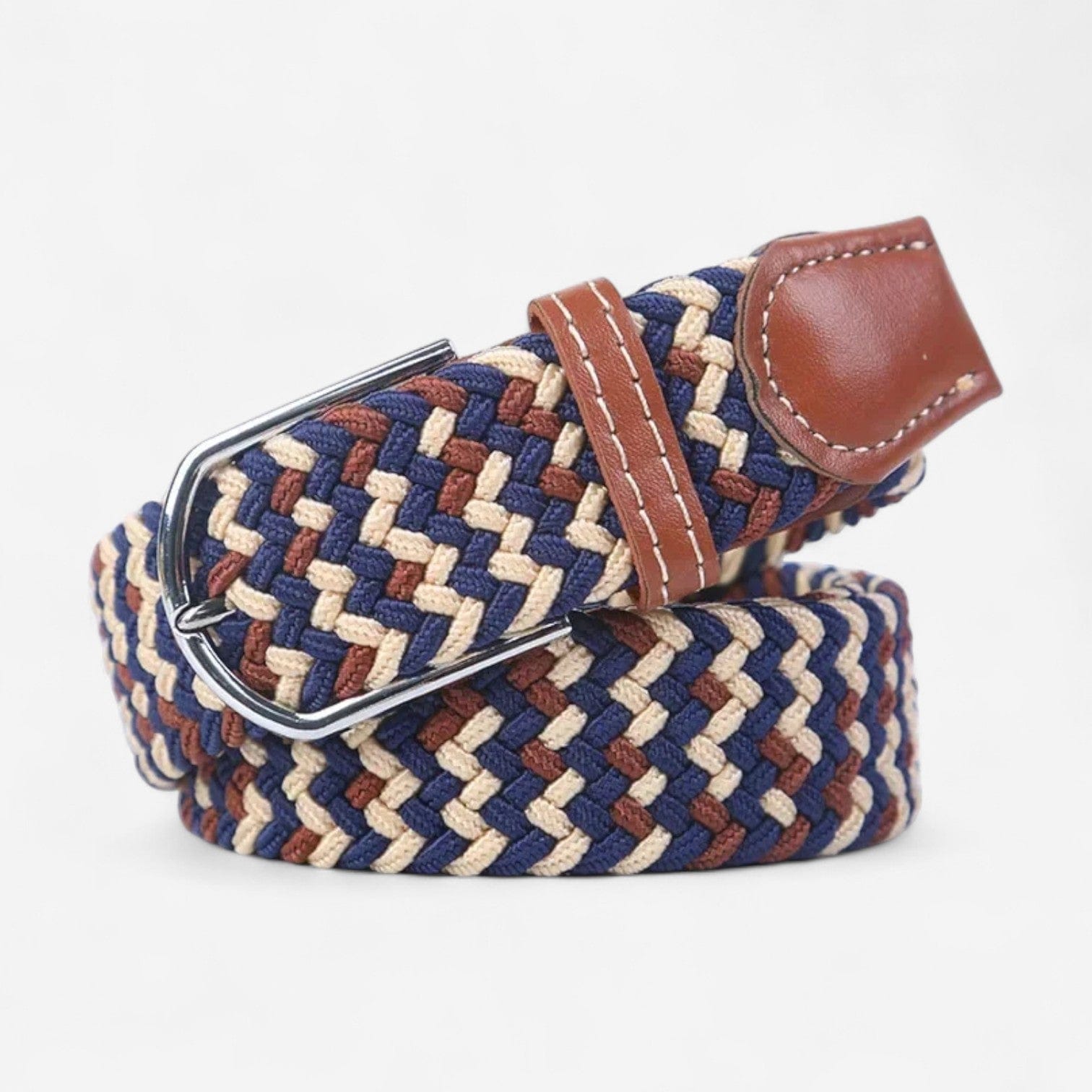 Maison de la Ceinture Beige - Café - Bleu / 110cm Ceinture Tressée – Milo