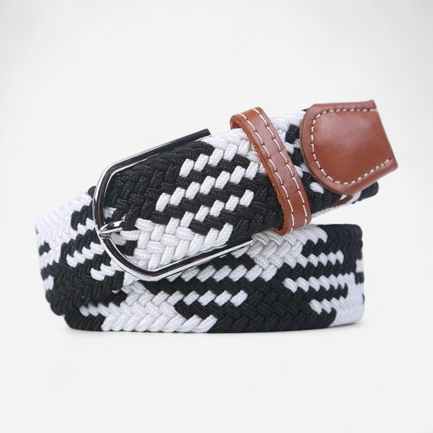 Maison de la Ceinture Blanc - Noir / 110cm Ceinture Tressée – Milo