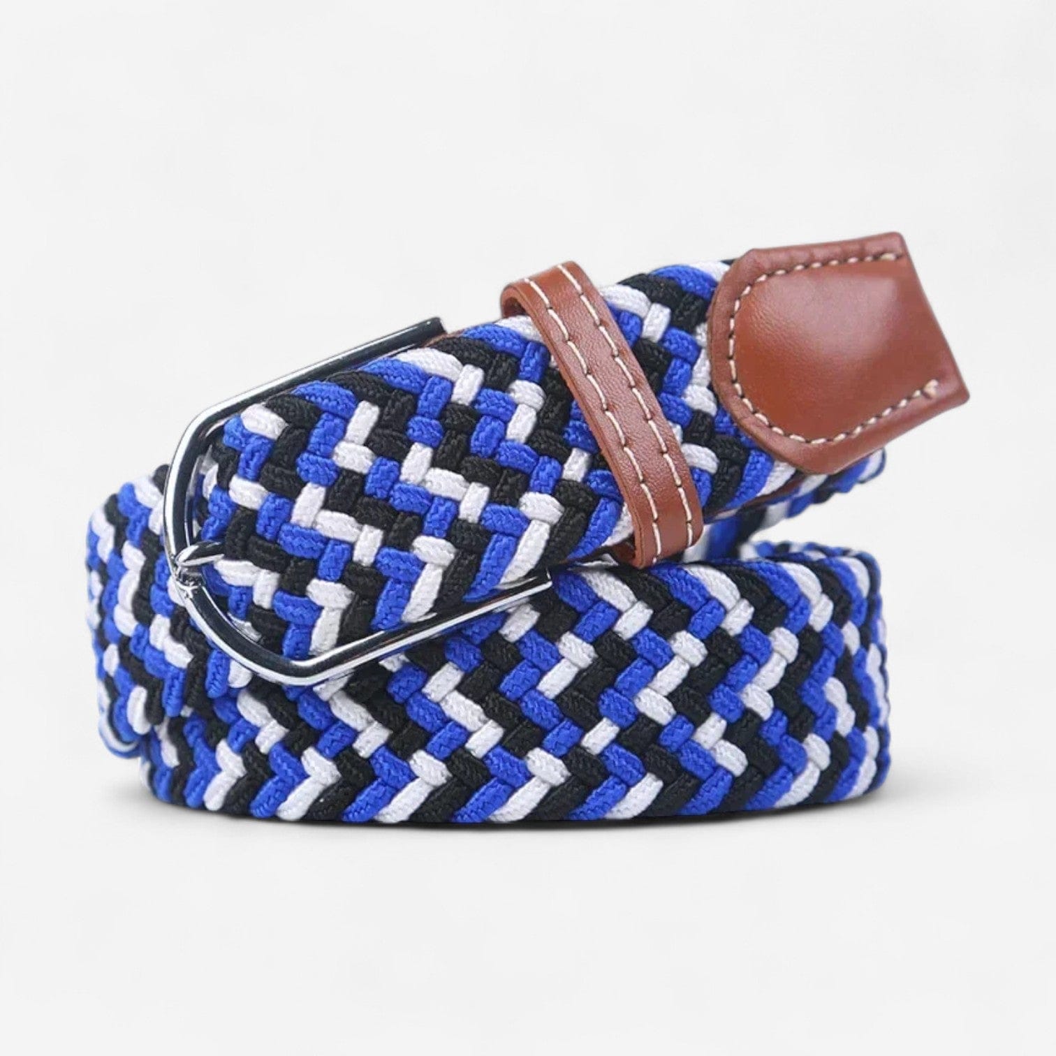 Maison de la Ceinture Bleu - Blanc - Noir / 110cm Ceinture Tressée – Milo