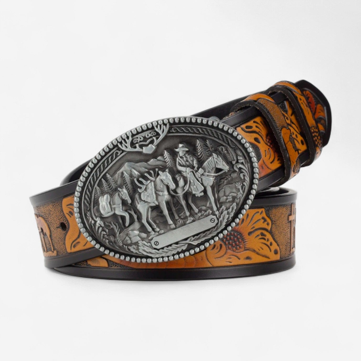 Maison de la Ceinture Gris - Cognac / 90cm Ceinture western homme – Denver
